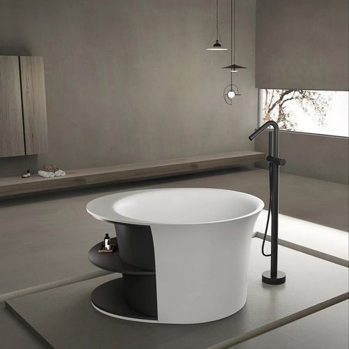 Josei Round Japanese Shelf Soak Tub - 1200mm - MGD01