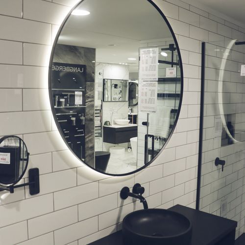 Solace Round Black Framed Led Mirror