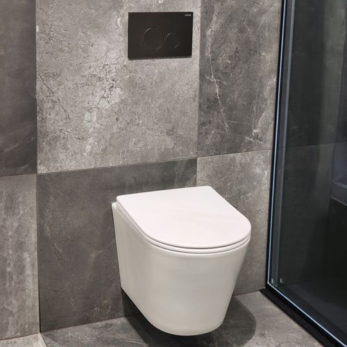 CODE Pure Typhoon Wall Hung Toilet Suite X Gunmetal Button