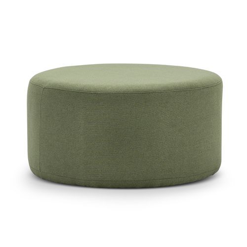 Halle Medium Round Ottoman | Moss Green