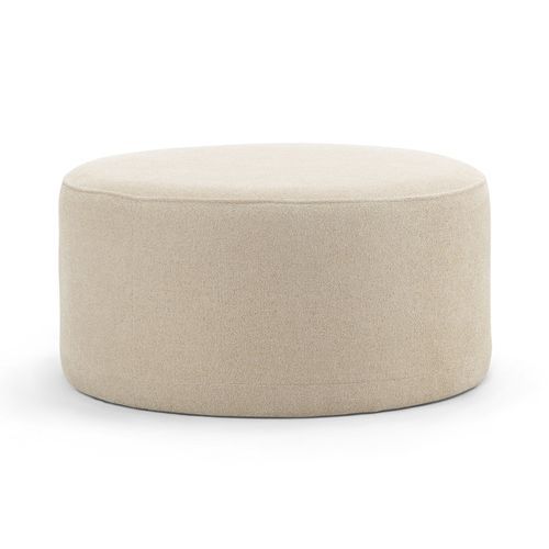 Halle Medium Round Ottoman Pouf | Sand Beige