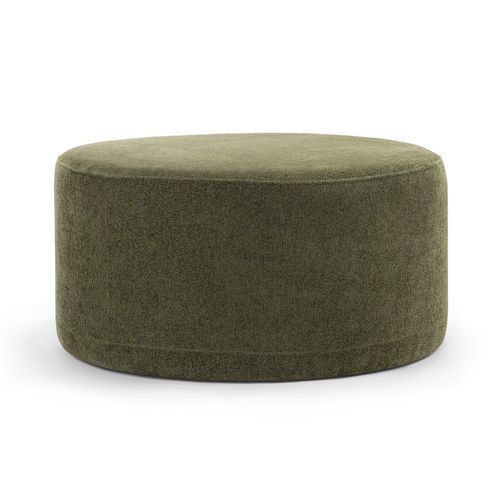 Halle Medium Round Ottoman Pouf | Wattle Green