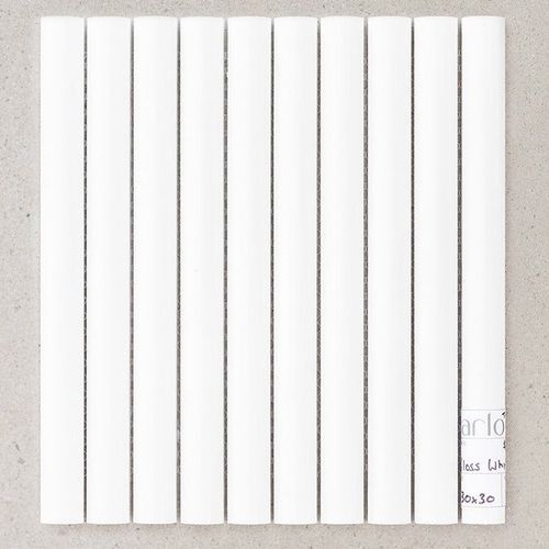Gloss White Ceramic Flute Tile