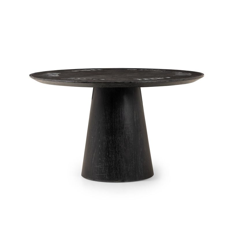 Skye Poker Table in Washed Black & Bluestone