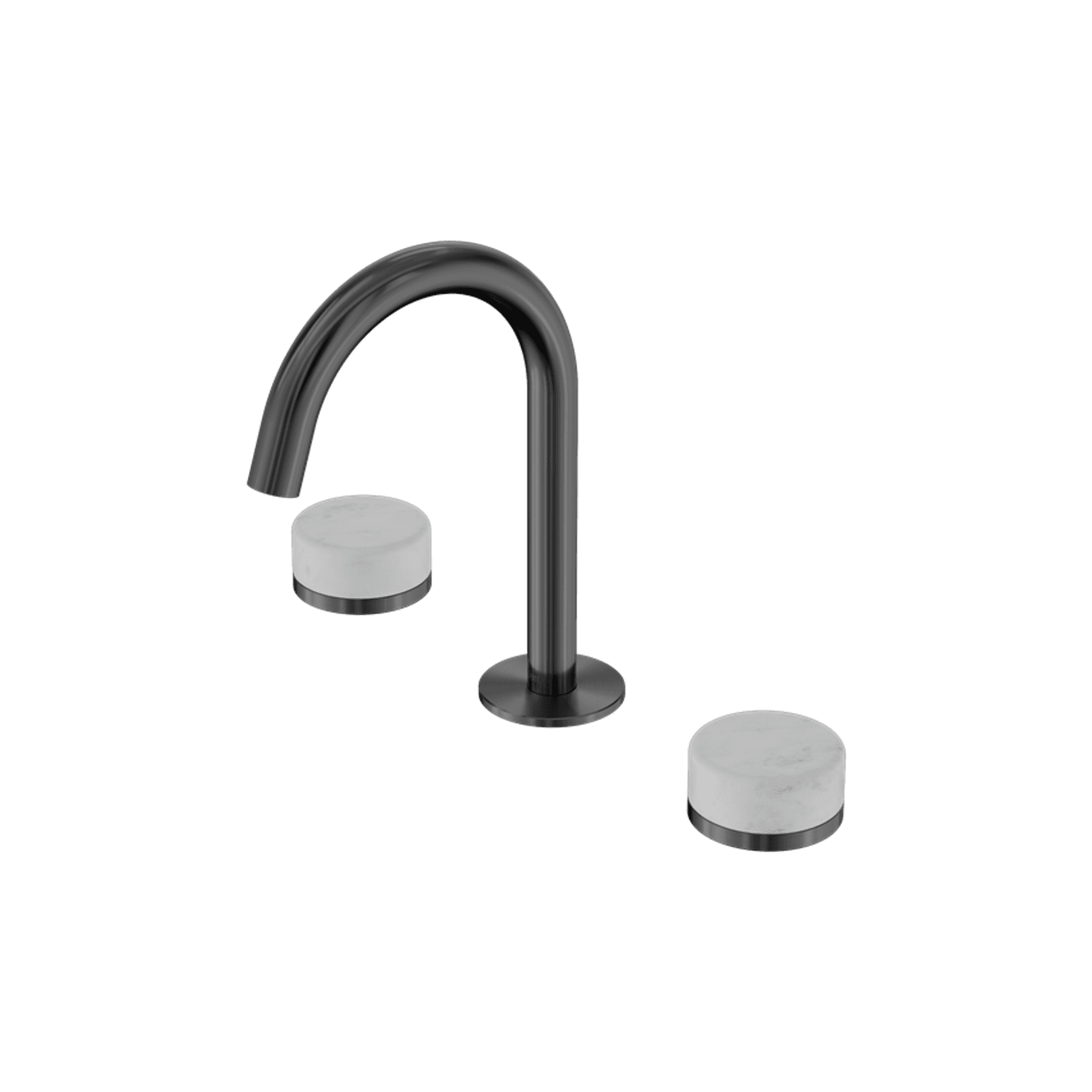 Serenity Basin Set Arc Spout With Carrara Handle Gun Metal