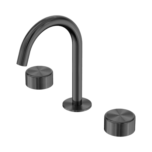 Serenity Basin Set Arc Spout With Metal Handle Gun Metal