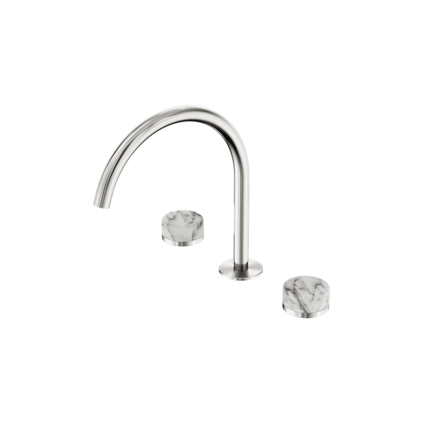 Serenity Bath/Kitchen Set Arc Spout With Arabescato Corchia Handle Brushed Nickel