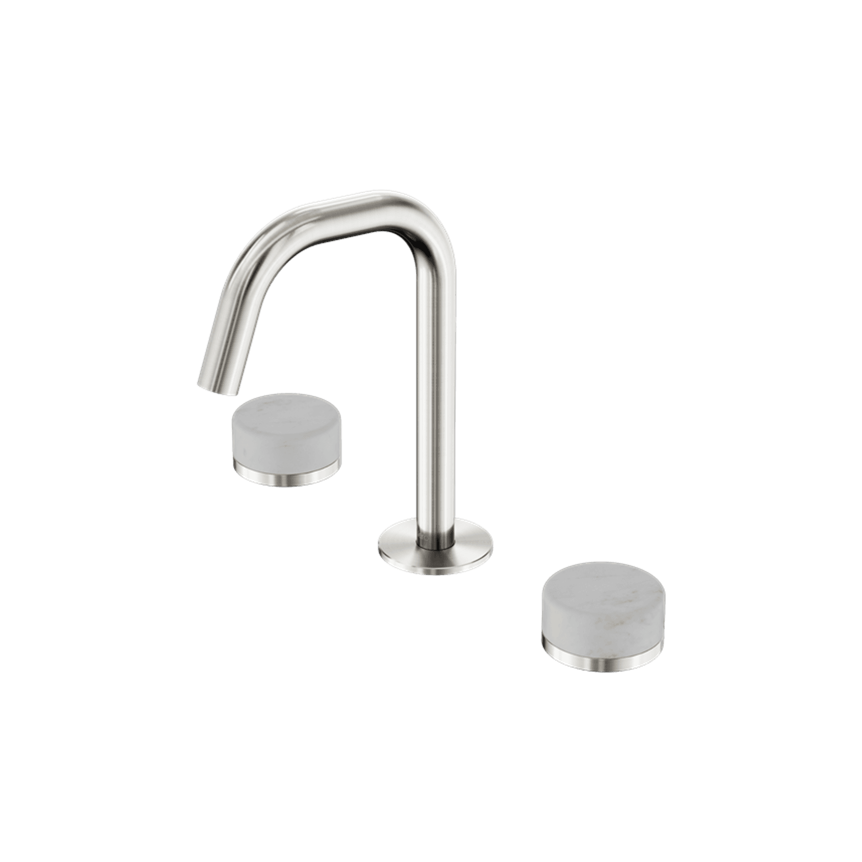 Serenity Basin Set Edge Spout With Carrara Handle Brushed Nickel