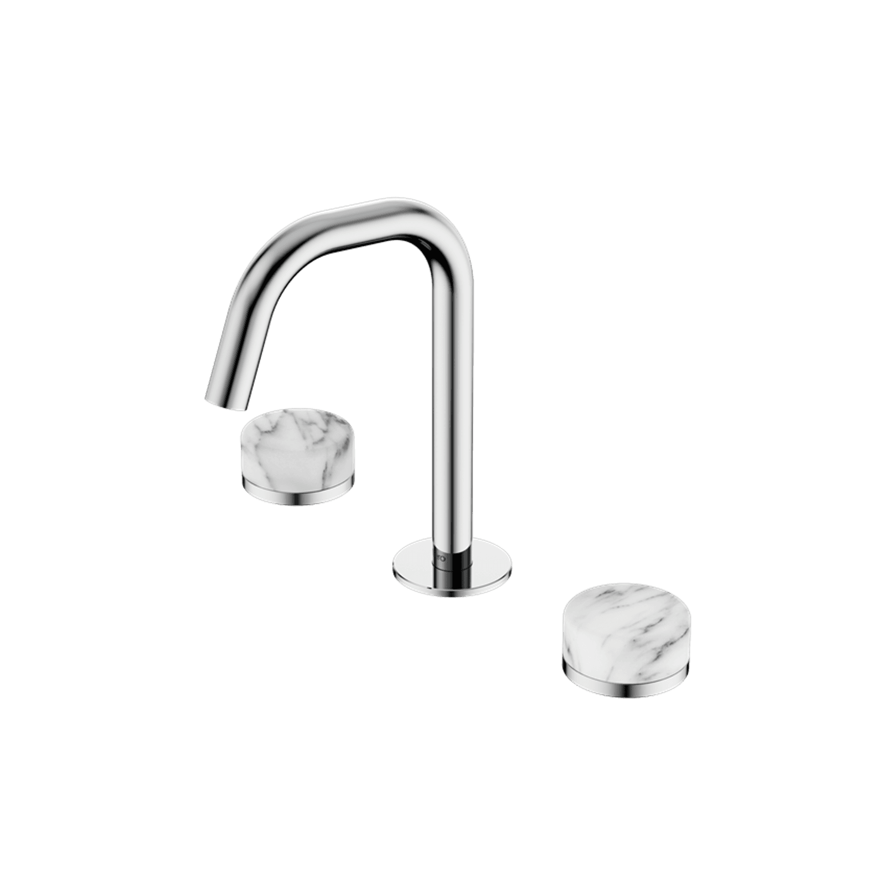 Serenity Basin Set Edge Spout With Arabescato Corchia Handle Chrome