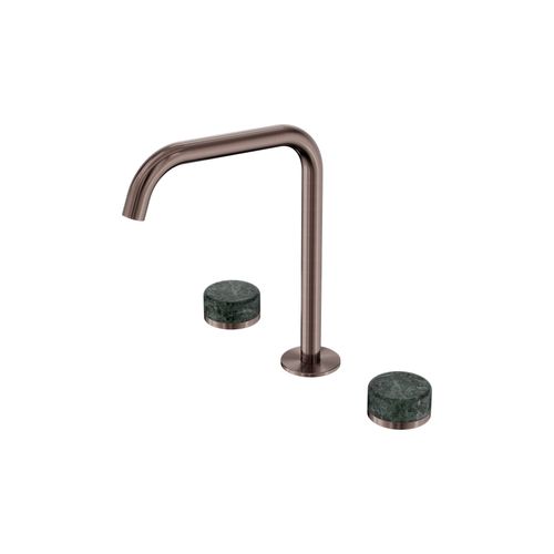 Serenity Bath/Kitchen Set Edge Spout With Verde Alpi Handle Brushed Bronze