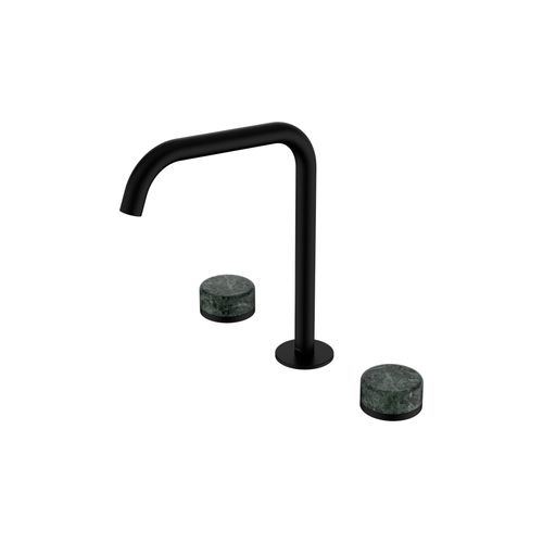 Serenity Bath/Kitchen Set Edge Spout With Verde Alpi Handle Matte Black