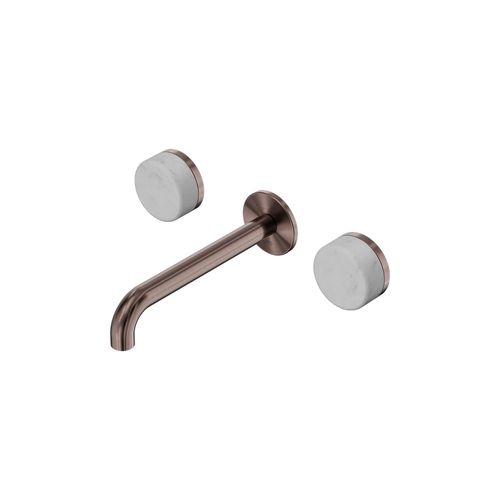 Serenity Wall Basin Set 160mm Spout With Carrara Handle Brushed Bronze