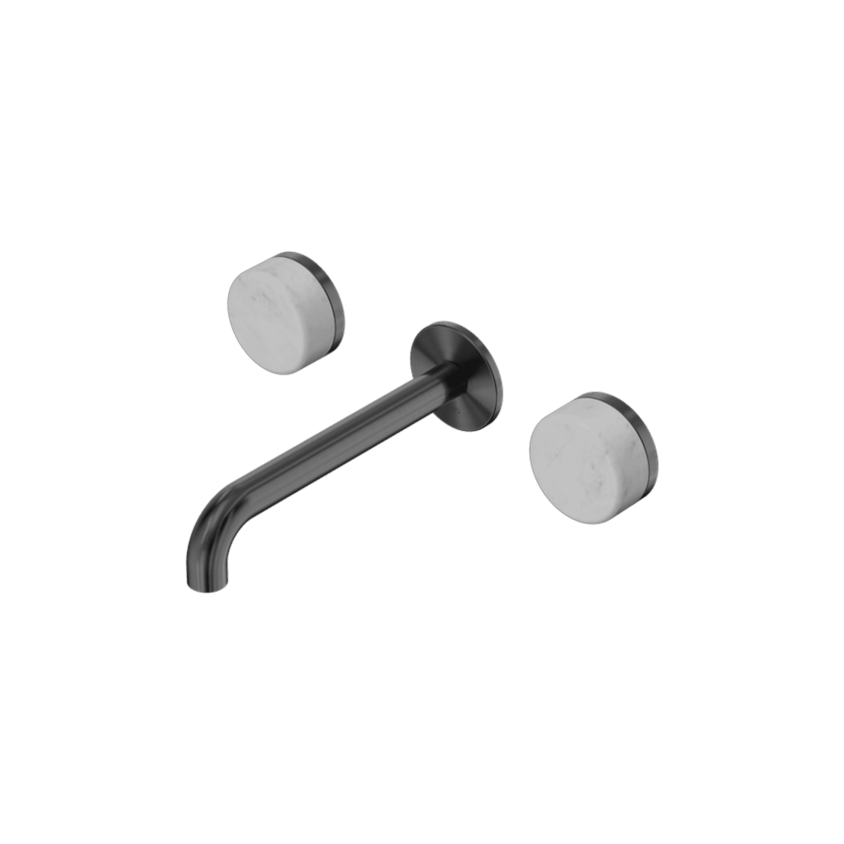 Serenity Wall Basin Set 220mm Spout With Carrara Handle Gun Metal