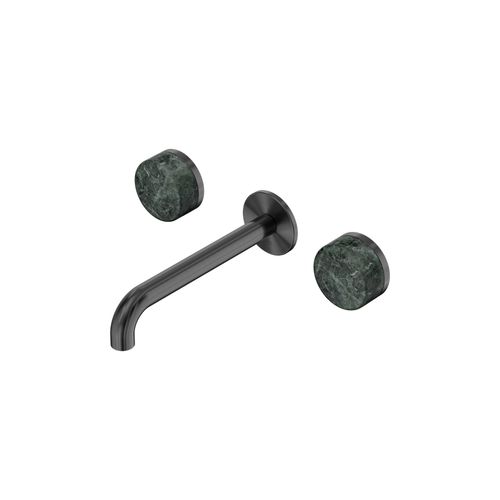 Serenity Wall Basin Set 185mm Spout With Verde Alpi Handle Gun Metal