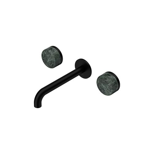 Serenity Wall Basin Set 185mm Spout With Verde Alpi Handle Matte Black