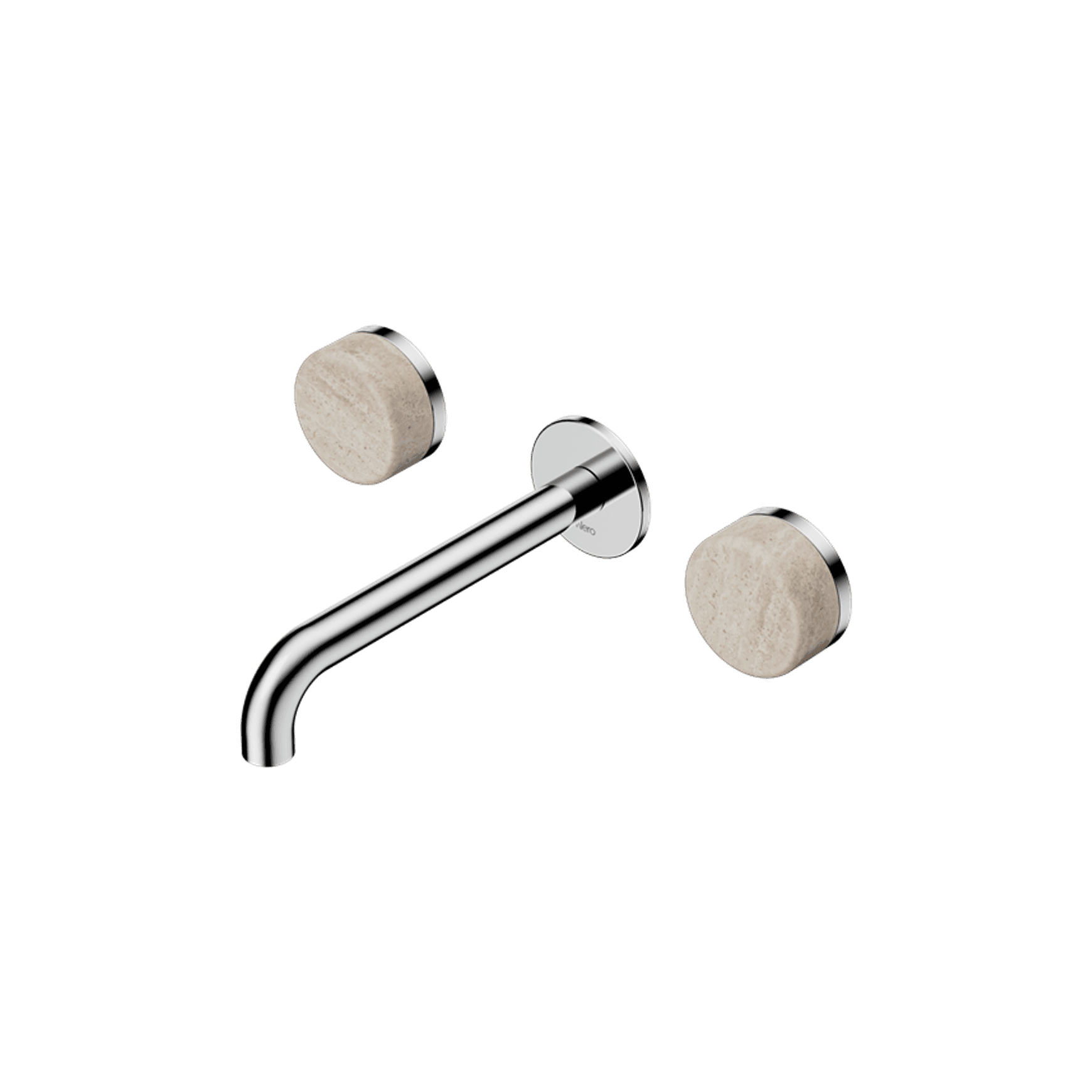 Serenity Wall Basin Set 220mm Spout With Rome Travertine Handle Chrome
