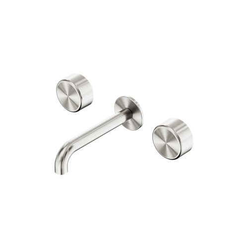 Serenity Wall Basin Set 185mm Spout With Metal Handle Brushed Nickel