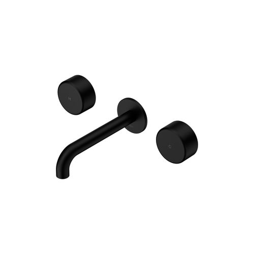 Serenity Wall Basin Set 220mm Spout With Metal Handle Matte Black