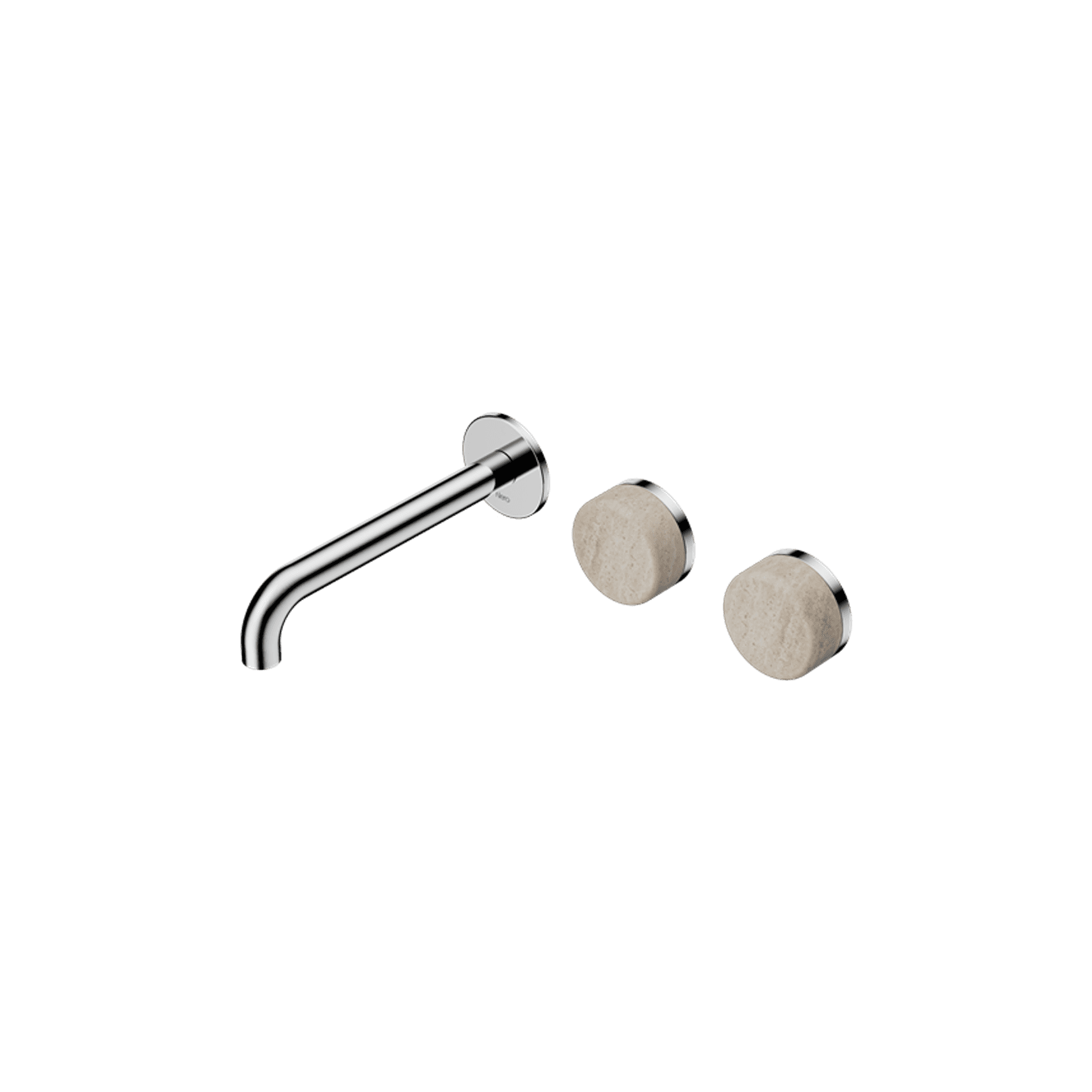 Serenity Wall Basin Set 185mm Offset Spout With Rome Travertine Handle Chrome