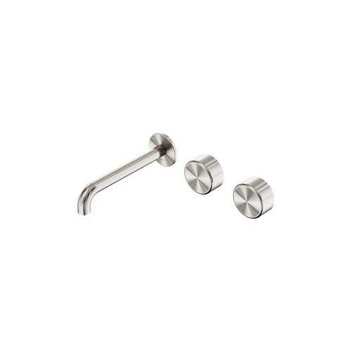 Serenity Wall Basin Set 160mm Offset Spout With Metal Handle Brushed Nickel