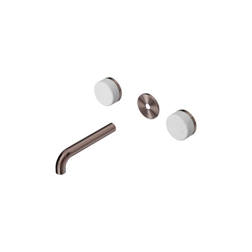 Serenity Wall Basin 160mm Spout + Carrara Handle Brushed Bronze
