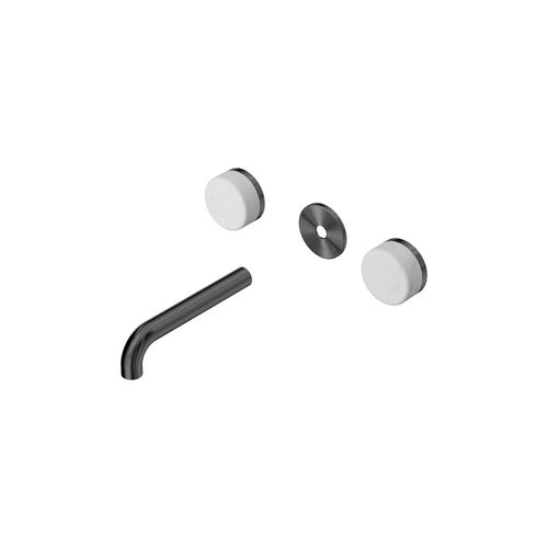 Serenity Wall Basin 160mm Spout + Carrara Handle Gun Metal