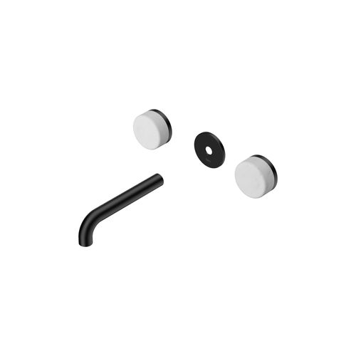 Serenity Wall Basin 160mm Spout + Carrara Handle Matte Black