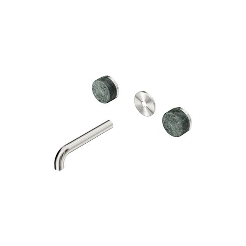 Serenity Wall Basin 160mm Spout + Verde Alpi Handle Brushed Nickel