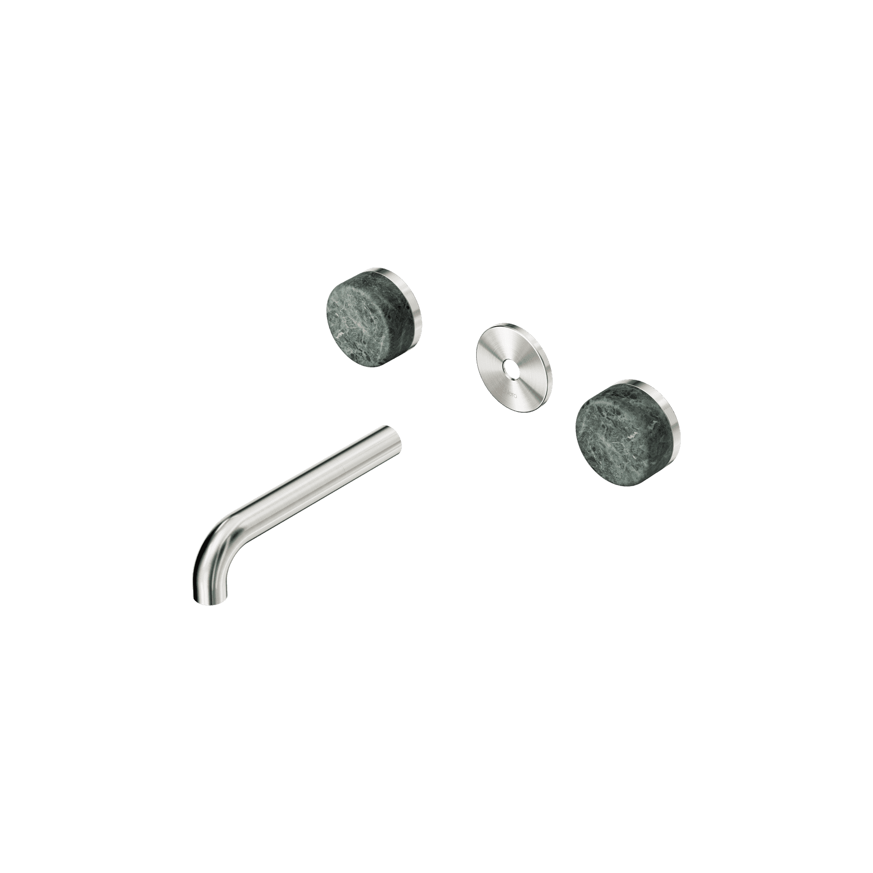Serenity Wall Basin 160mm Spout + Verde Alpi Handle Brushed Nickel