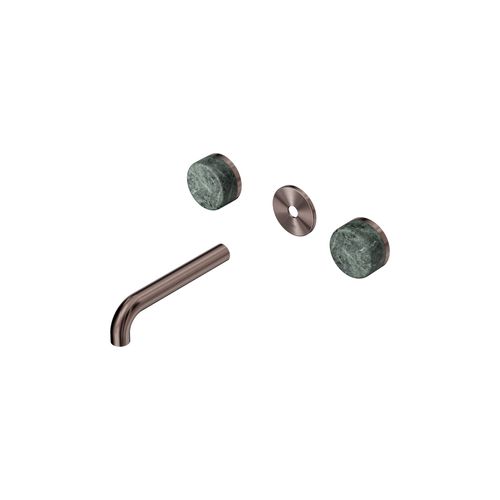 Serenity Wall Basin 160mm Spout + Verde Alpi Handle Brushed Bronze