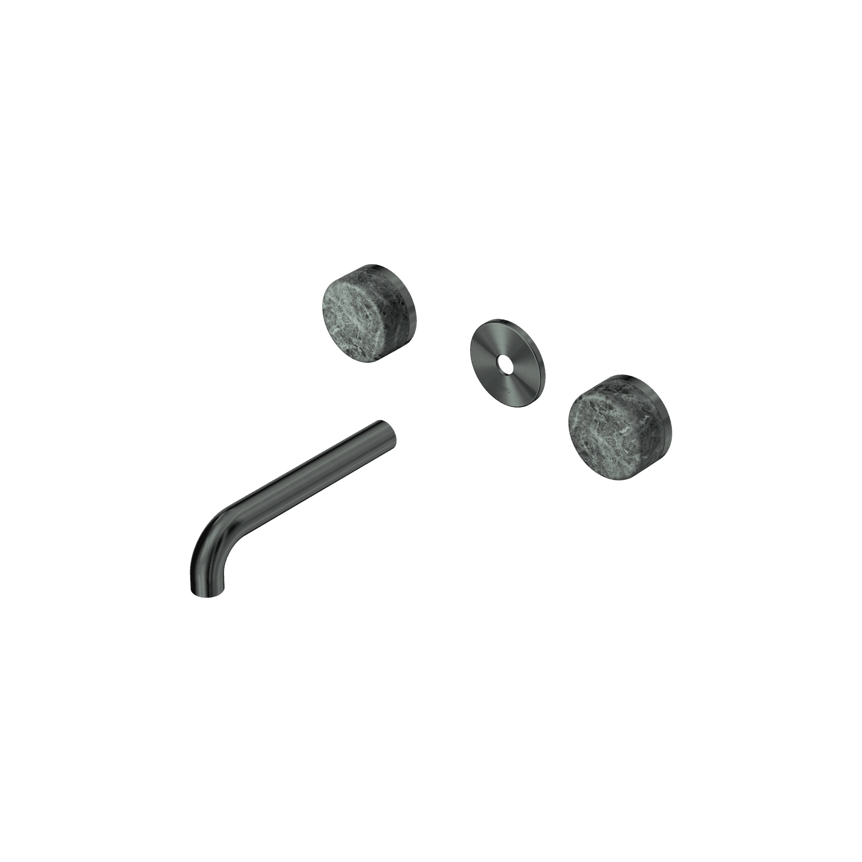 Serenity Wall Basin 160mm Spout + Verde Alpi Handle Gun Metal