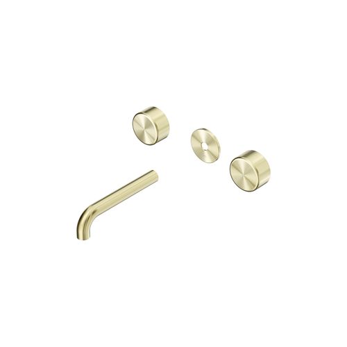 Serenity Wall Basin 160mm Spout + Metal Handle Brushed Gold