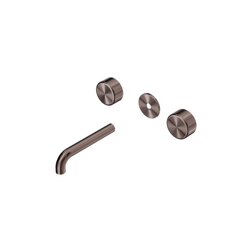 Serenity Wall Basin 160mm Spout + Metal Handle Brushed Bronze