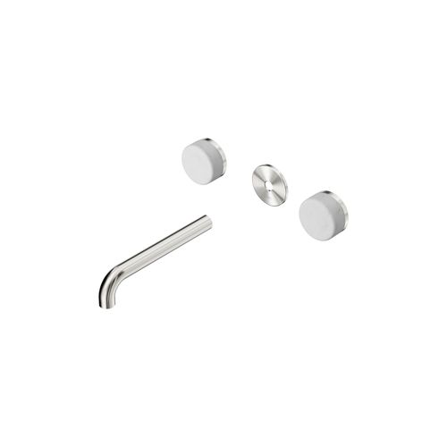 Serenity Wall Basin 185mm Spout + Carrara Handle Brushed Nickel