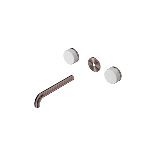 Serenity Wall Basin 185mm Spout + Carrara Handle Brushed Bronze