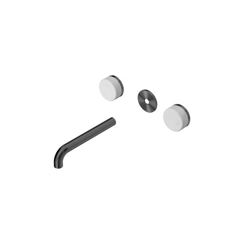 Serenity Wall Basin 185mm Spout + Carrara Handle Gun Metal