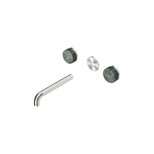 Serenity Wall Basin 185mm Spout + Verde Alpi Handle Brushed Nickel