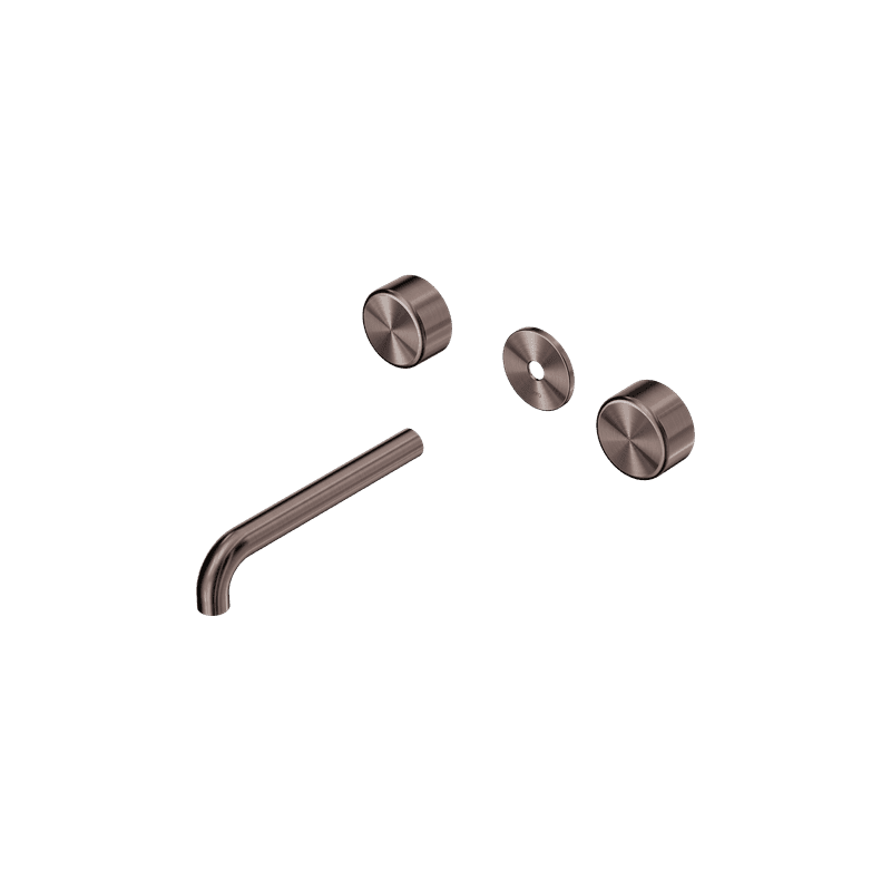 Serenity Wall Basin 185mm Spout + Metal Handle Brushed Bronze