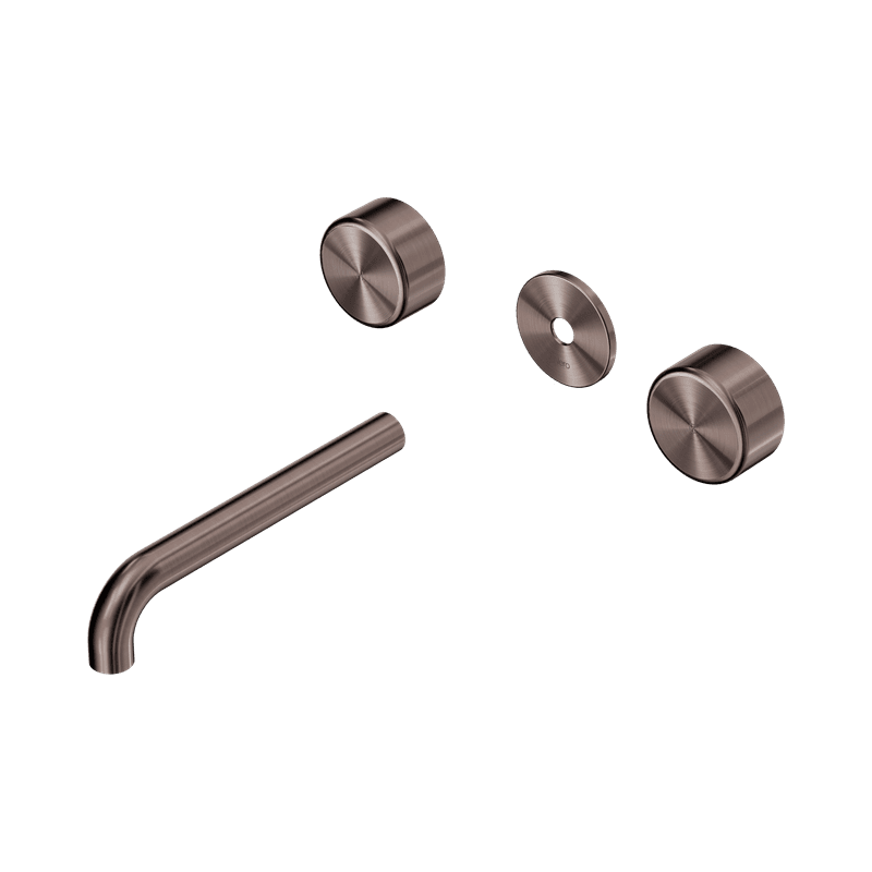 Serenity Wall Basin 185mm Spout + Metal Handle Brushed Bronze