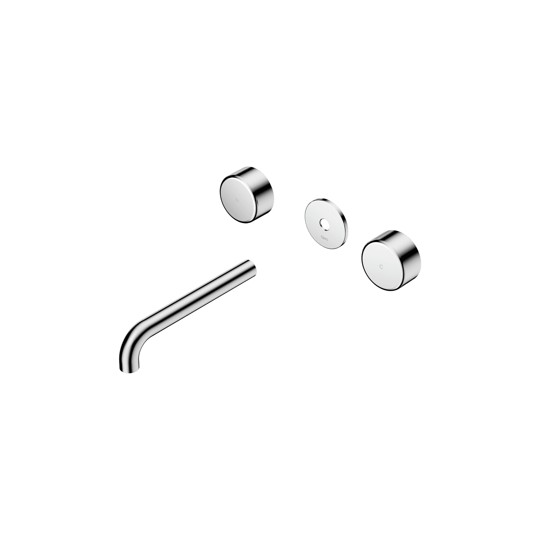 Serenity Wall Basin 185mm Spout + Metal Handle Chrome