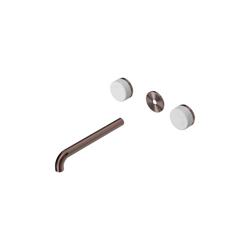 Serenity Wall Basin 220mm Spout + Carrara Handle Brushed Bronze