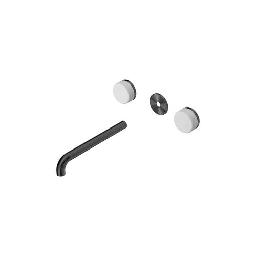 Serenity Wall Basin 220mm Spout + Carrara Handle Gun Metal