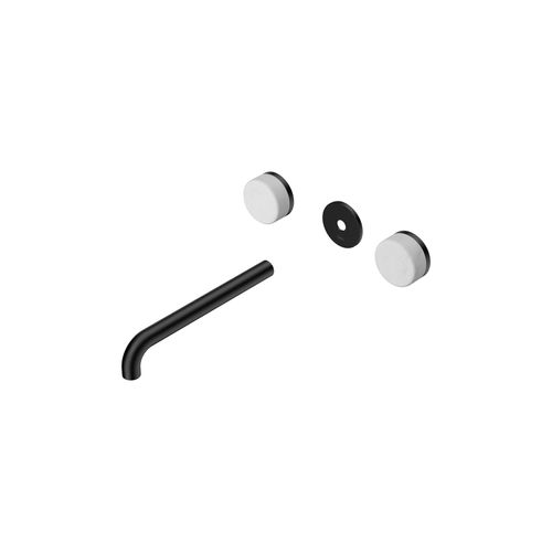 Serenity Wall Basin 220mm Spout + Carrara Handle Matte Black