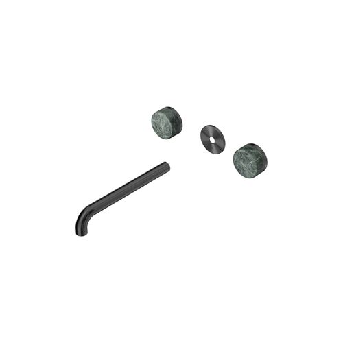 Serenity Wall Basin 220mm Spout + Verde Alpi Handle Gun Metal