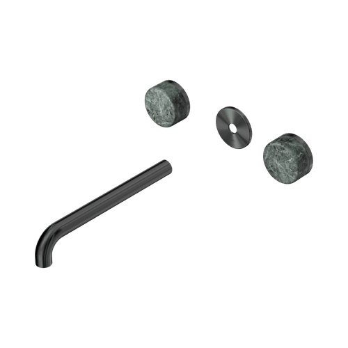 Serenity Wall Basin 220mm Spout + Verde Alpi Handle Gun Metal