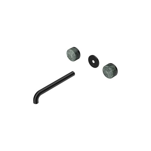Serenity Wall Basin 220mm Spout + Verde Alpi Handle Matte Black
