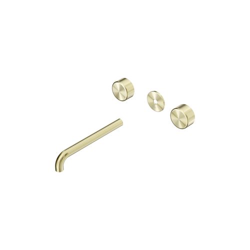 Serenity Wall Basin 220mm Spout + Metal Handle Brushed Gold