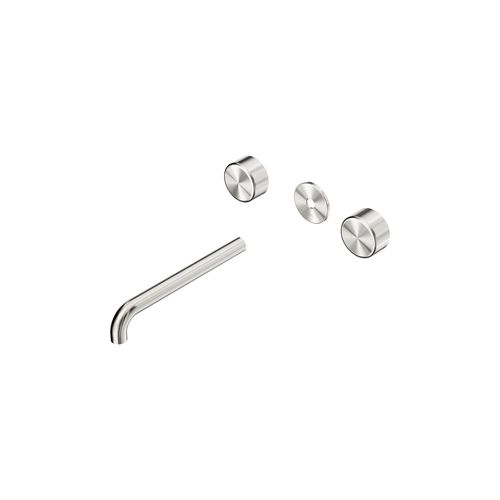Serenity Wall Basin 220mm Spout + Metal Handle Brushed Nickel
