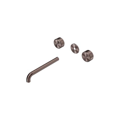 Serenity Wall Basin 220mm Spout + Metal Handle Brushed Bronze