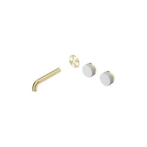 Serenity Wall Basin 160mm Offspout + Carrara Handle Brushed Gold